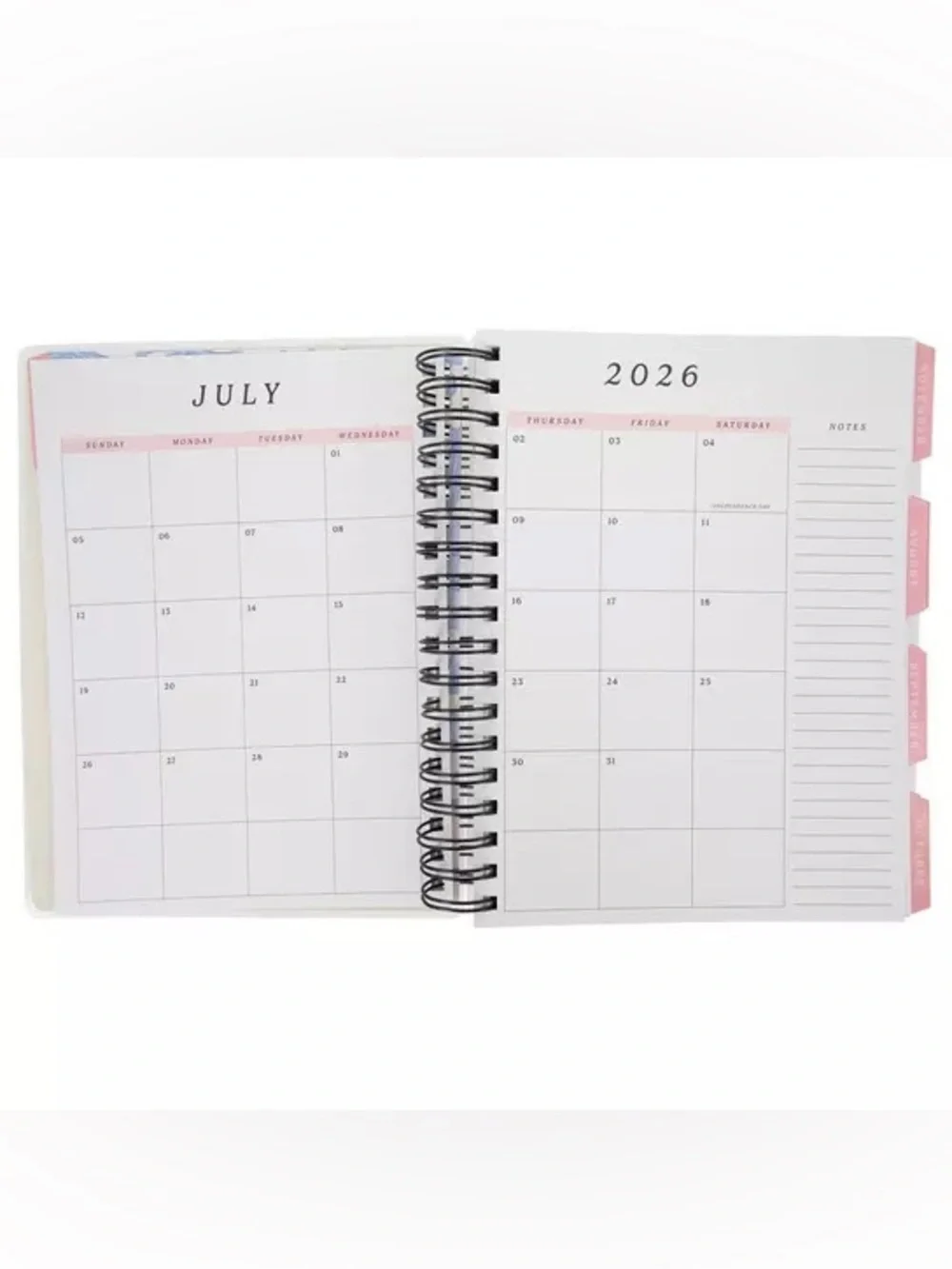2026 - 2027 Romantic Bows Spiral Planner - 18 Months
